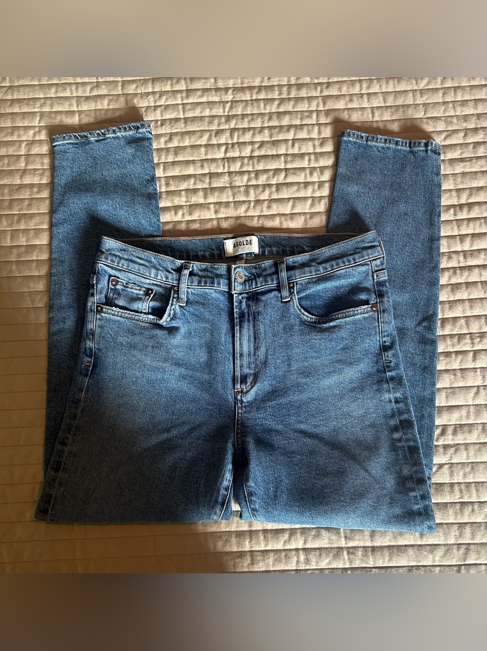 Agolde Women's Skinny Jeans in Medium Blue Wash